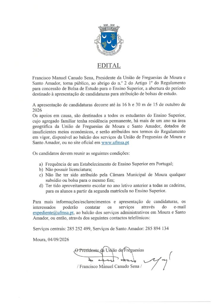 Candidatura à Bolsa de Estudo – Ensino Superior
